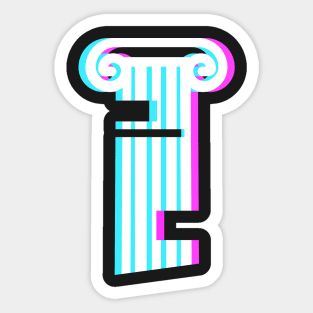 Glitch Vaporwave Greek Column Sticker